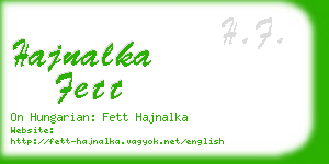 hajnalka fett business card